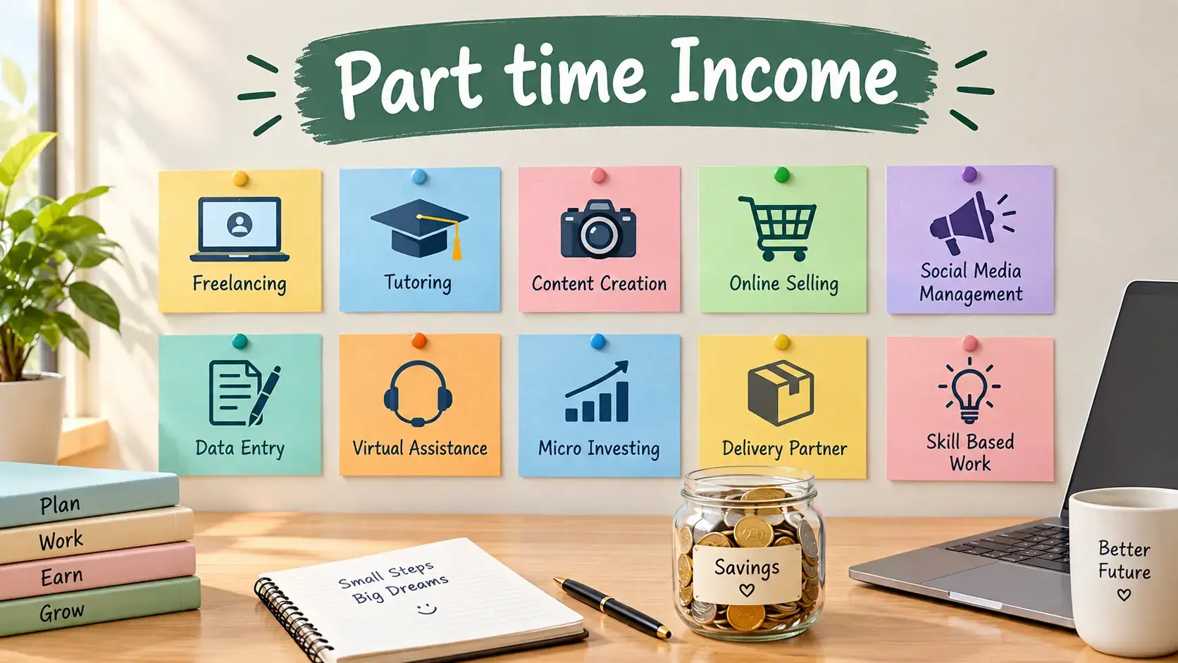 side hustle ideas to generate part time income.